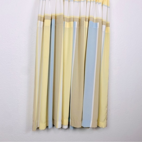 Vintage TOP ACT 80s style Pastel Striped Short Sleeve Dress Medium - Picture 6 of 12